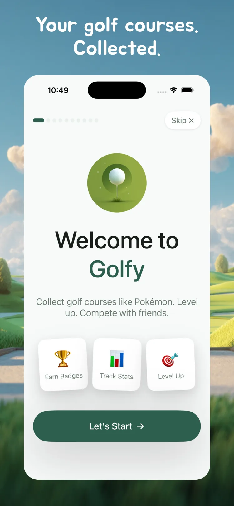 Golfy app screenshot